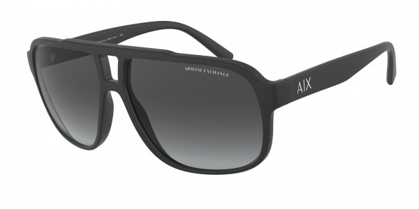 Armani Exchange AX4104S Sunglasses, 80788G MATTE BLACK GRADIENT GREY (BLACK)