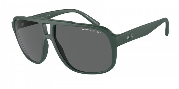 Armani Exchange AX4104S Sunglasses, 831087 MATTE GREEN SMOKE (GREEN)