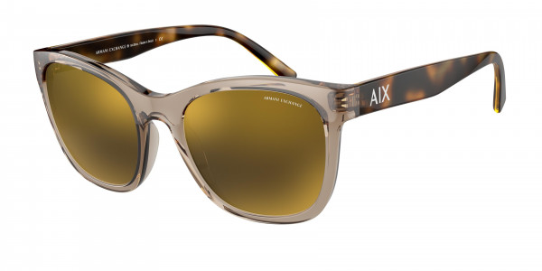 Armani Exchange AX4105SF Sunglasses, 8271F9 SHINY TUNDRA MIRROR BROWN (SHINY TUNDRA)