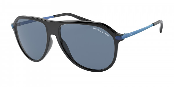 Armani Exchange AX4106S Sunglasses, 815880 BLACK BLUE (BLACK)
