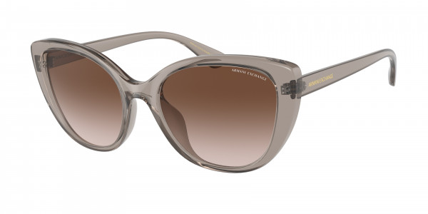 Armani Exchange AX4111SU Sunglasses, 824013 TRANSPARENT TUNDRA GRADIENT BR (BROWN)