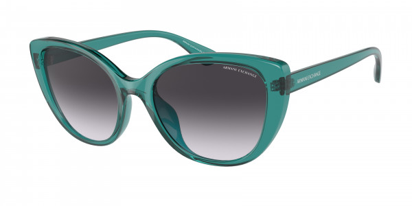 Armani Exchange AX4111SU Sunglasses, 82908G TRANSPARENT BLUE GRADIENT GREY (BLUE)
