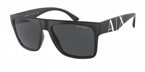 Armani Exchange AX4113S Sunglasses, 807887 MATTE BLACK DARK GREY (BLACK)