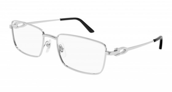 Cartier CT0369O Eyeglasses, 001 - SILVER with TRANSPARENT lenses
