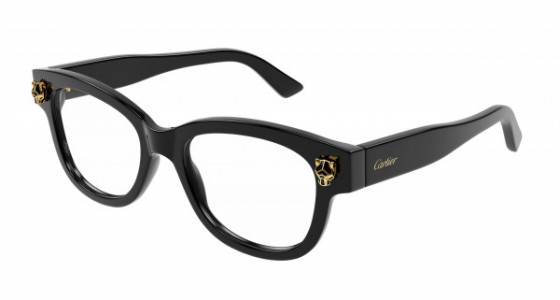 Cartier CT0373O Eyeglasses, 001 - BLACK with TRANSPARENT lenses