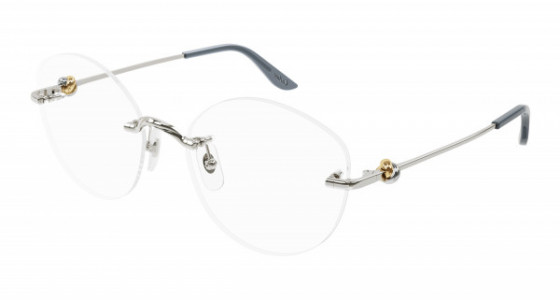 Cartier CT0376O Eyeglasses, 002 - SILVER with TRANSPARENT lenses