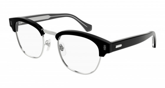 Cartier CT0378O Eyeglasses, 001 - BLACK with TRANSPARENT lenses