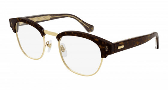 Cartier CT0378O Eyeglasses, 002 - HAVANA with TRANSPARENT lenses
