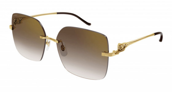 Cartier CT0359S Sunglasses, 002 - GOLD with BROWN lenses