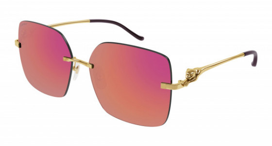Cartier CT0359S Sunglasses, 003 - GOLD with RED lenses