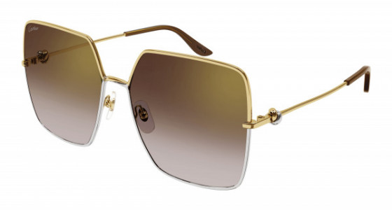 Cartier CT0361S Sunglasses, 002 - GOLD with BROWN lenses