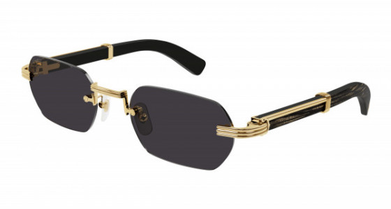 Cartier CT0362S Sunglasses, 001 - GOLD with BLACK temples and GREY lenses