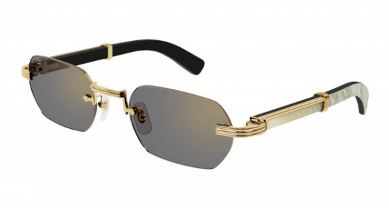 Cartier CT0362S Sunglasses, 003 - GOLD with WHITE temples and BRONZE lenses