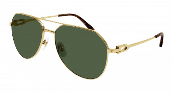 Cartier CT0364S Sunglasses, 002 - GOLD with GREEN polarized lenses