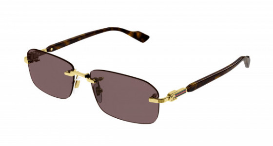 Gucci GG1221S Sunglasses, 002 - GOLD with HAVANA temples and BROWN lenses