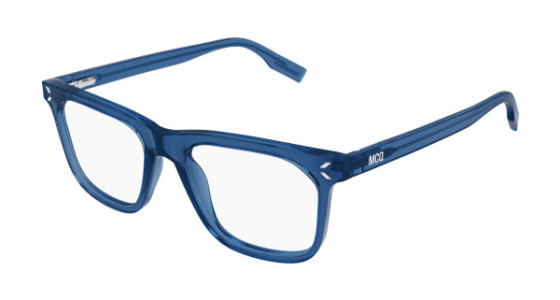 McQ MQ0377O Eyeglasses, 003 - BLUE with TRANSPARENT lenses