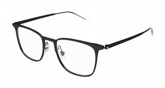 Montblanc MB0232O Eyeglasses, 001 - BLACK with TRANSPARENT lenses