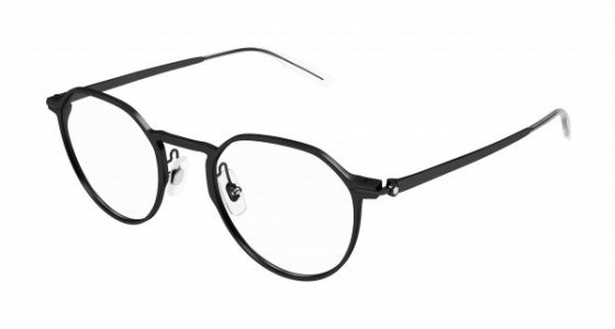 Montblanc MB0233O Eyeglasses, 001 - BLACK with TRANSPARENT lenses