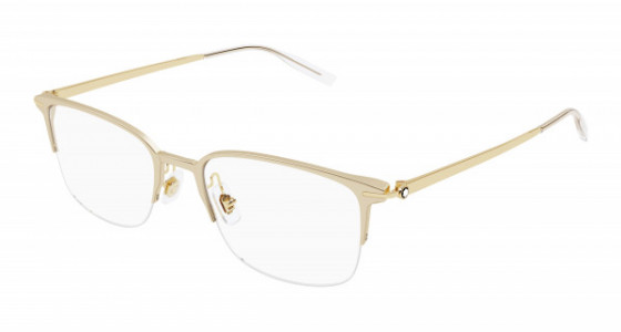 Montblanc MB0234OK Eyeglasses, 004 - GOLD with TRANSPARENT lenses