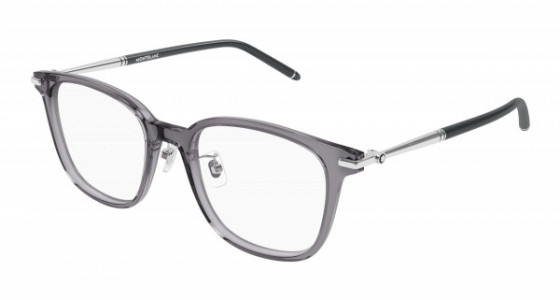 Montblanc MB0247OK Eyeglasses, 002 - GREY with TRANSPARENT lenses