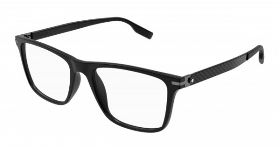 Montblanc MB0251O Eyeglasses, 001 - BLACK with TRANSPARENT lenses