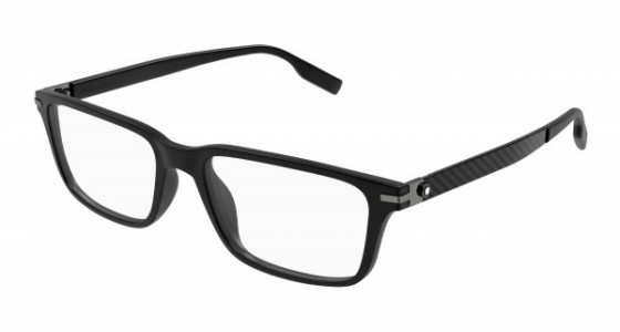 Montblanc MB0252O Eyeglasses, 001 - BLACK with TRANSPARENT lenses