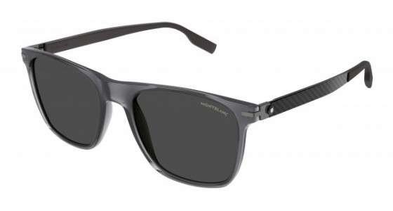 Montblanc MB0248S Sunglasses, 004 - GREY with BROWN temples and SMOKE lenses