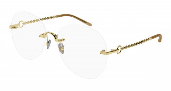 Pomellato PM0115O Eyeglasses, 002 - GOLD with TRANSPARENT lenses