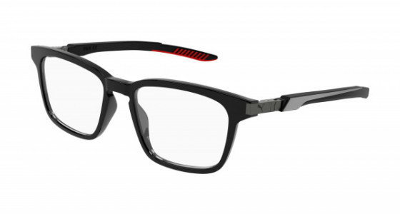 Puma PU0378O Eyeglasses, 001 - BLACK with TRANSPARENT lenses