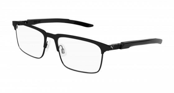 Puma PU0380O Eyeglasses, 001 - BLACK with TRANSPARENT lenses