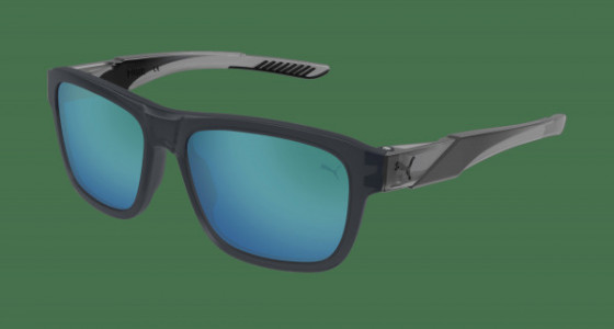 Puma PU0377S Sunglasses, 003 - GREY with BLUE polarized lenses