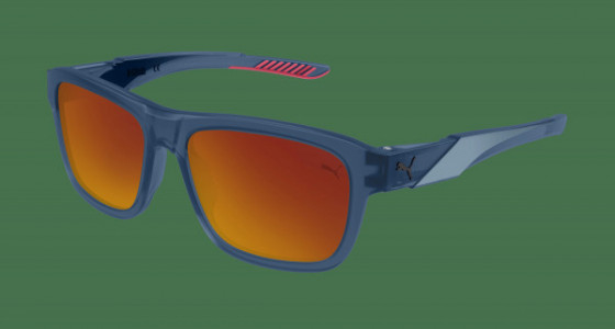 Puma PU0377S Sunglasses, 005 - GREY with RED polarized lenses