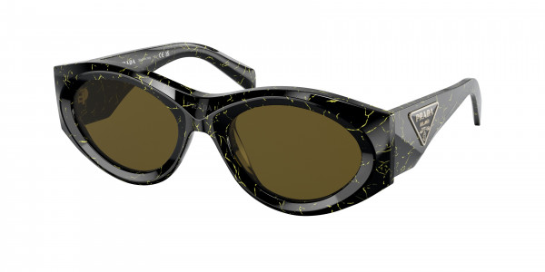 Prada PR 20ZSF Sunglasses, 19D01T BLACK YELLOW MARBLE DARK BROWN (BLACK)