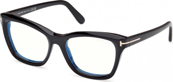 Tom Ford FT5909-B Eyeglasses, 001 - Shiny Black / Shiny Black