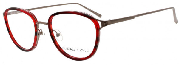 KENDALL + KYLIE KKO174 Eyeglasses, 019 shiny pewter/scarlett stripe