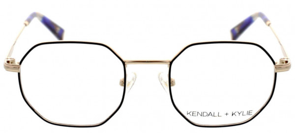 KENDALL + KYLIE KKO195 Eyeglasses, 001 Matte Black / Shiny Light Gold