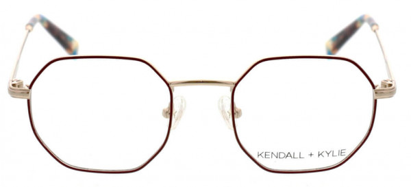 KENDALL + KYLIE KKO195 Eyeglasses, 600 Shiny Dark Red/Shiny Light Gold
