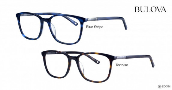 Bulova Bedford Eyeglasses, Blue Stripe