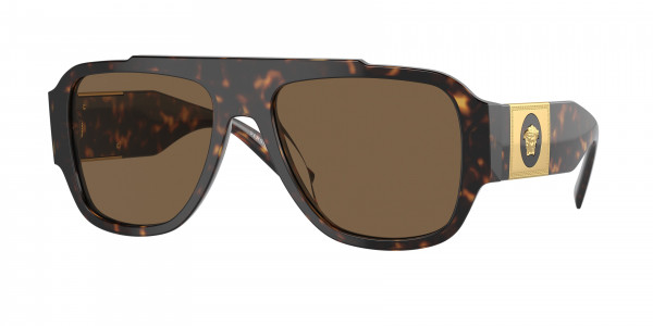 Versace VE4436U Sunglasses, 108/73 HAVANA DARK BROWN (TORTOISE)