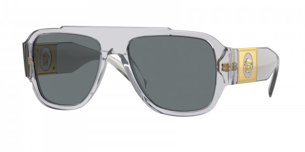 Versace VE4436U Sunglasses, 530580 TRANSPARENT GREY DARK BLUE (GREY)