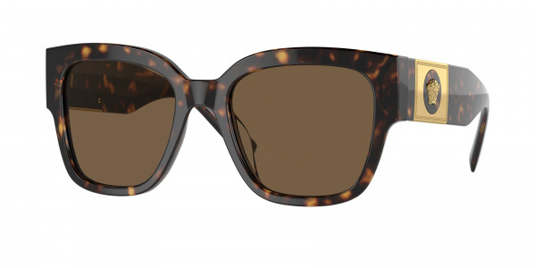 Versace VE4437U Sunglasses, 108/73 HAVANA DARK BROWN (TORTOISE)