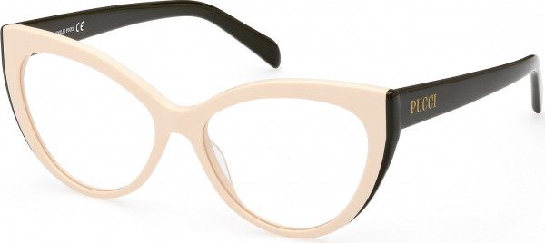 Emilio Pucci EP5215 Eyeglasses, 024 - Shiny White / Shiny Light Green