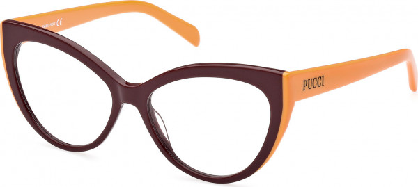 Emilio Pucci EP5215 Eyeglasses, 071 - Bordeaux/Monocolor / Shiny Light Orange