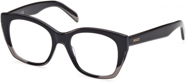Emilio Pucci EP5217 Eyeglasses, 005 - Shiny Transparent Dark Gray With Black