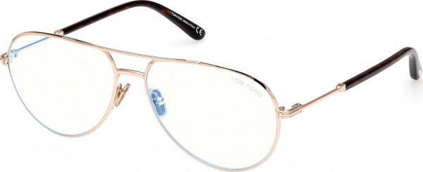 Tom Ford FT5829-B Eyeglasses, 028 - Shiny Rose Gold / Dark Havana