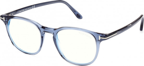 Tom Ford FT5832-B Eyeglasses, 090 - Shiny Blue / Shiny Blue