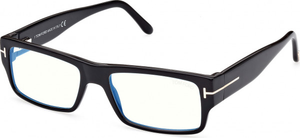 Tom Ford FT5835-B Eyeglasses, 001 - Shiny Black / Shiny Black