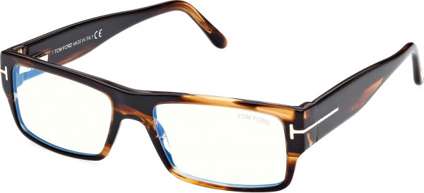 Tom Ford FT5835-B Eyeglasses, 050 - Light Brown/Striped / Light Brown/Striped