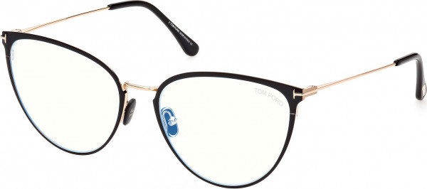 Tom Ford FT5840-B Eyeglasses, 001 - Shiny Black / Shiny Rose Gold