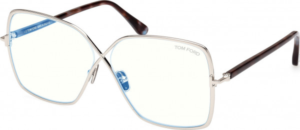 Tom Ford FT5841-B Eyeglasses, 016 - Shiny Palladium / Coloured Havana